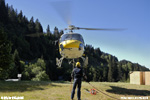 Transport de charge  Chamrousse 38 pour TDF. Matriel pour le passage  la TNT